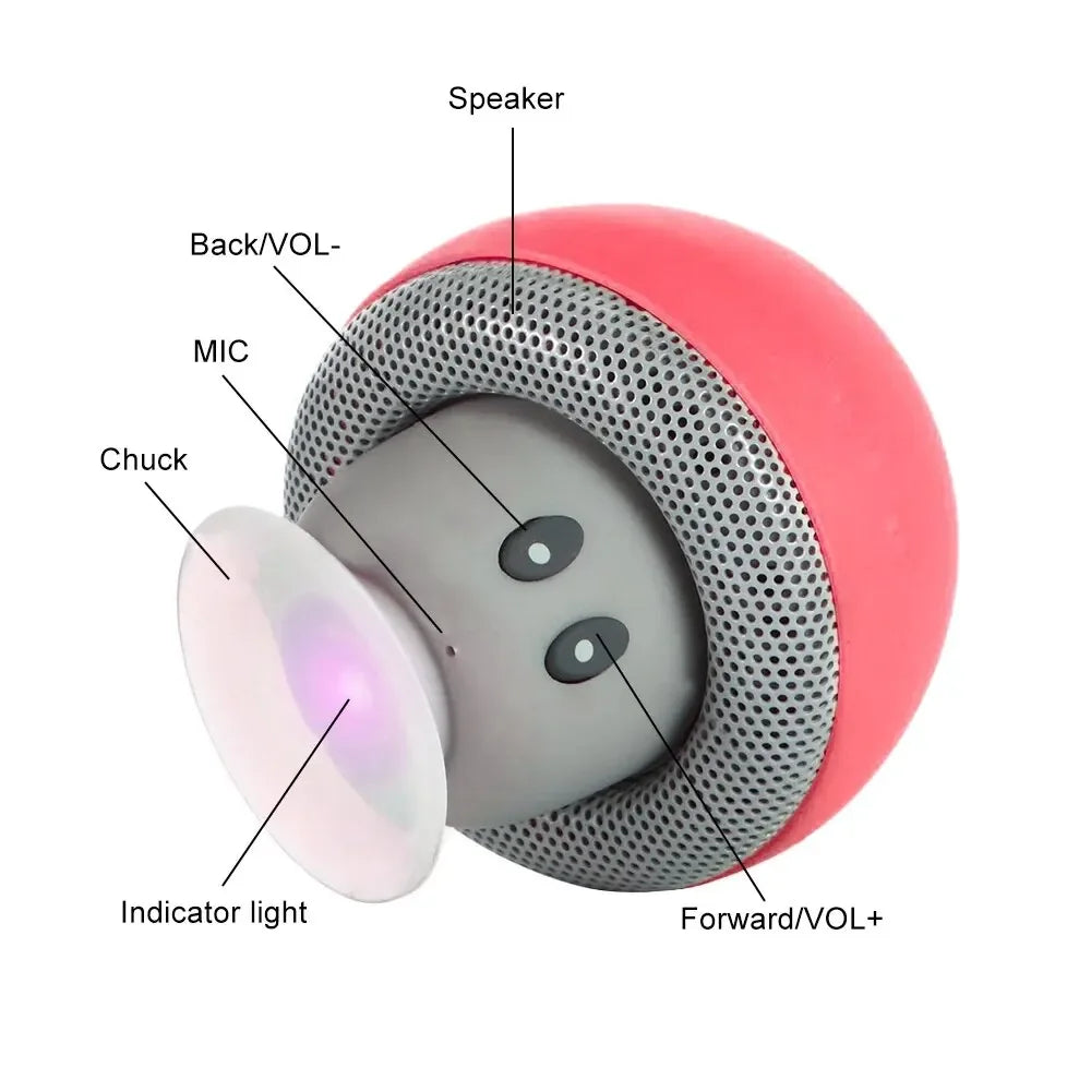 Xiaomi Mini Mushroom Bluetooth Speaker Wireless Suction Cup Portable Smart Speaker Waterproof Bathroom Speaker Phone Holder