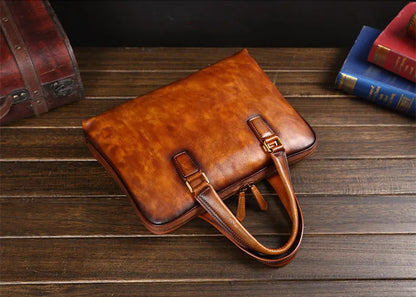 Genuine Leather Men's Handbags Casual Business Men Briefcase Computer Bag European and American Shoulder Messenger Bags Tide