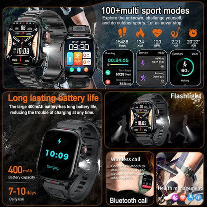 New Sports Smart Watch Men 2.01 Inch Full Touch Screen IP68 Waterproof Multiple Sports Modes Full Health Monitoring Smartwatches