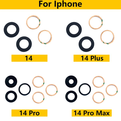 5Pcs/Lot，New Back Rear Camera Glass Lens Cover With Adhesive Replacement Repair For iPhone 11 12 13 14 Pro Max mini 15 Plus