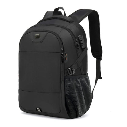 Backpack For Men And Women, Fashionable Black, Large Capacity, Anti-theft, Waterproof, And Durable Laptop Bag, USB Charging Port