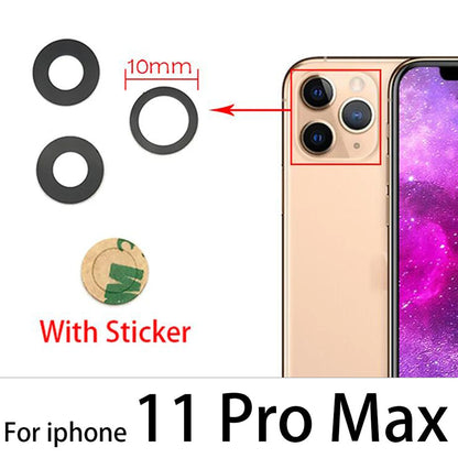 5Pcs/Lot，New Back Rear Camera Glass Lens Cover With Adhesive Replacement Repair For iPhone 11 12 13 14 Pro Max mini 15 Plus