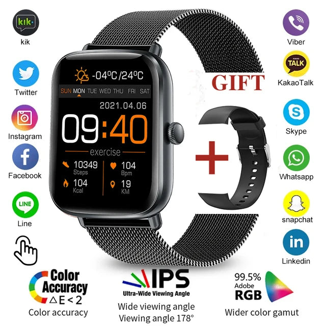 2024 New Bluetooth Heart Rate Monitor Smart Watch Men Full Touch Dial Call Fitness Tracker IP67 Waterproof Smartwatch Men women