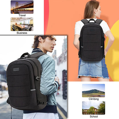 Fashionable Multi Pocket Neutral Backpack, Waterproof, Anti-theft, 14 Inch Computer Backpack, USB And Headphone Reserved Ports