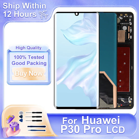 AMOLED Display For Huawei P30 Pro LCD Display Touch Screen Digitizer For Huawei VOG-L29 VOG-L09 VOG-L04 LCD Replacement Parts