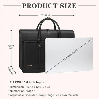 Women's Tote Bag PU Leather Laptop Bag Casual Handbag Travel Office College Briefcase Backpack 15.6 inch Shoulder Messenger Bag