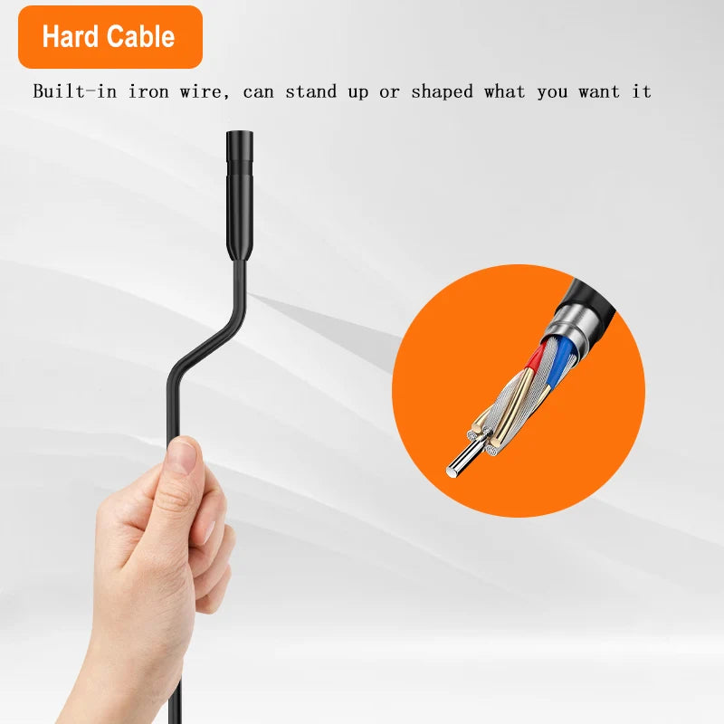 Endoscope Camera Cable Only 1-100 Meter Rigid Cable HD1080P 8MM Lens Waterproof Car Inspection USB Borescope Cable Only for T30A