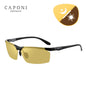 CAPONI Night Vision Men's Sunglasses Driving Sports Photochromic UV400 HD Sun Glasses Alloy Carbon Firber Protect Eyes BSYS8780