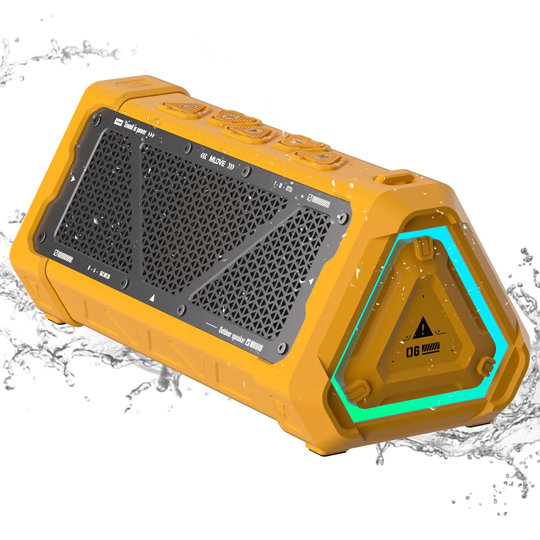 MLOVE P3 Portable Outdoor Bluetooth Speaker Bluetooth 5.3 Speaker ,Stereo Sound IPX7 Waterproof,Micro SD Card,RGB Light, TWS