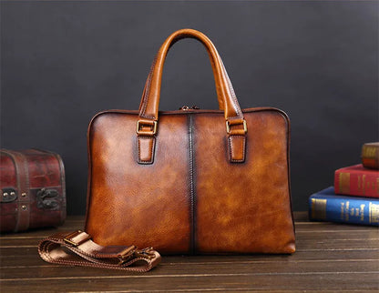 Genuine Leather Men's Handbags Casual Business Men Briefcase Computer Bag European and American Shoulder Messenger Bags Tide