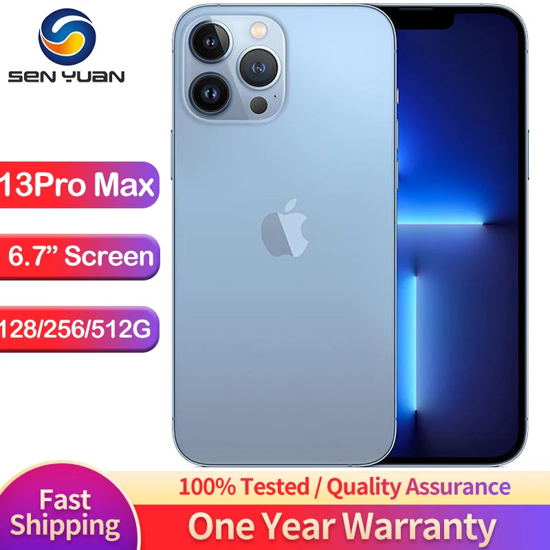 iPhone 13 Pro Max 128GB /256GB ROM A15 IOS Face ID NFC Original Unlocked iphone 13 pro max 5G Cell Phone