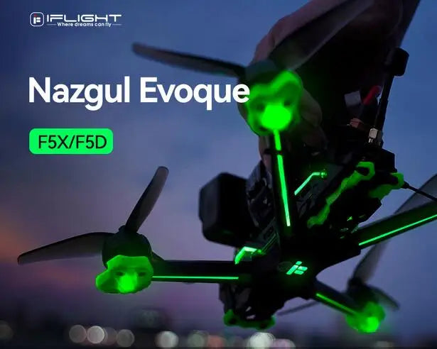 iFlight Nazgul Evoque F5 V2 Analog 5inch 4/6S FPV Drone BNF F5X F5D（Squashed-X DC）w/BLITZ GPS MINI F7 E55S 600mW  racing speed