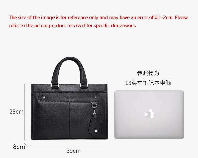 Men's leather briefcase, fashionable laptop bag, personalized large capacity backpack