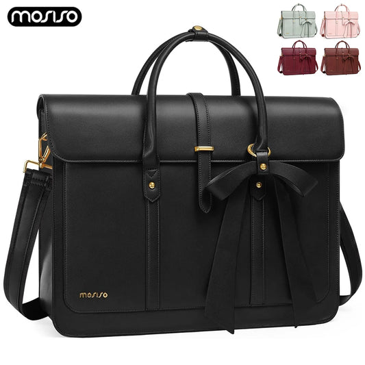 Women's Tote Bag PU Leather Laptop Bag Casual Handbag Travel Office College Briefcase Backpack 15.6 inch Shoulder Messenger Bag