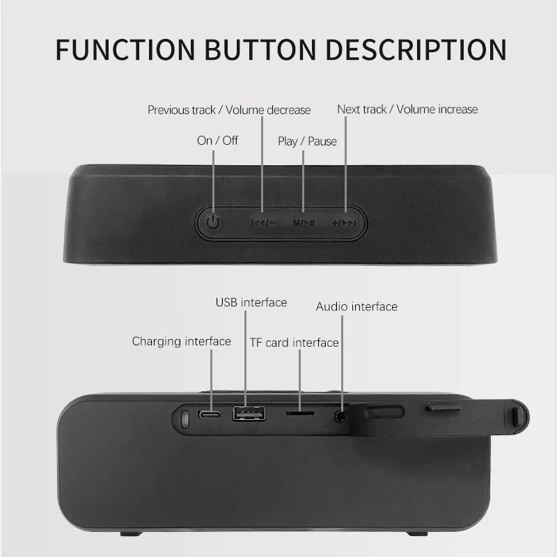 Long, high-quality dual speaker Bluetooth speaker, portable outdoor subwoofer, supports card insertion, USB, and gift giving