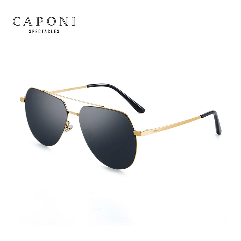 CAPONI Pilot Men's Sunglasses Nylon Material Classic Style Sun Glasses For Men Driving UV400 Protection Fishing Shades CP7023