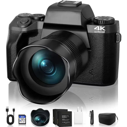 64MP 4K video camera professional instant Auto Focus 60FPS Vlog Camcorder 4 Inch 16X Zoom Touch For Youtube Tiktok Ins Webcam