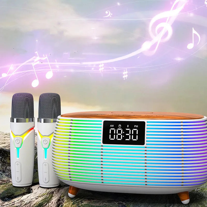 HM-2312 karaoke wireless Bluetooth speaker with ambient light 15W wireless fast charging subwoofer stereo portable speaker