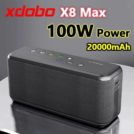 Xdobo 100w X8 Max Music Player Portable Wireless Bluetooth Speakers TWS Subwoofer 20000mAh Battery Capacity Mobile Phone Changer