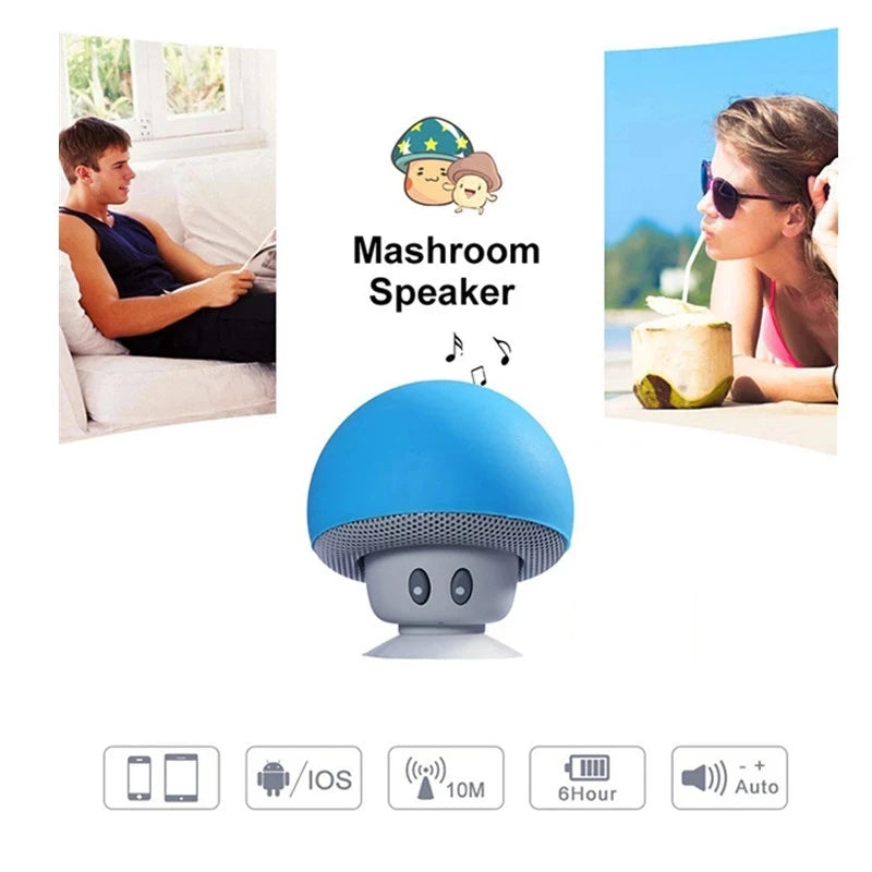 Mini Portable Bluetooth Speaker Cartoon Cute Mushroom Wireless Music Player Suitable for Mobile Phone Computer Subwoofer