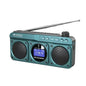 SANSUI F28 Portable FM Radio MP3 Walkman Outdoor Card Wireless Bluetooth Speakers Hi-fi Sound Quality LED Clock Lyrics Display