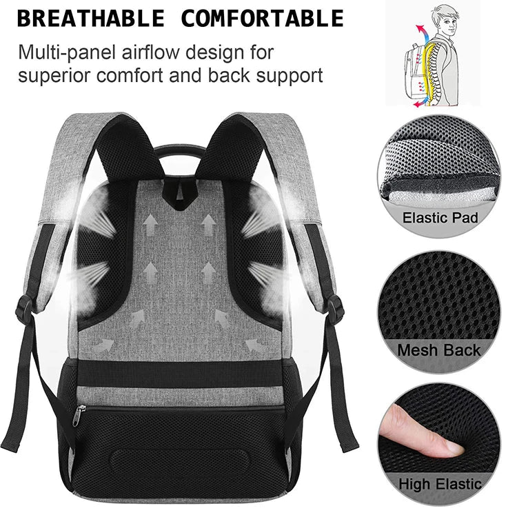 Men's 17.3"Large Capacity Oxford High-quality Fashion Business Laptop Backpack Waterproof Wear-resistant Leisure Travel Backpack