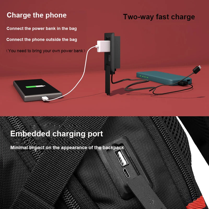 Travel 16 17.3 inch Laptop swiss Backpack USB Charging Anti-Theft Business Luggage Daypack for Men Women College School Bag