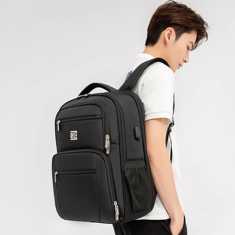 New Men's Backpack Large Capacity Business Travel Bag 15.6-inch Laptop Bag Waterproof Student Backpack Women's Stitch Backpack