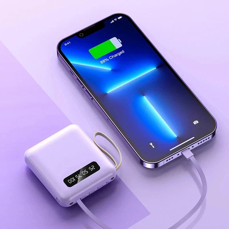 Xiaomi Mini 30000mAh 4-in-1 Power Bank Fast Charging With 4 Cable Mobile External Portable Battery Charger For iPhone Samsung