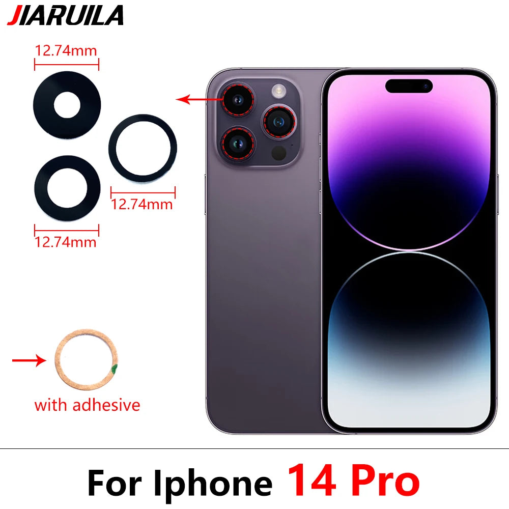 5Pcs/Lot，New Back Rear Camera Glass Lens Cover With Adhesive Replacement Repair For iPhone 11 12 13 14 Pro Max mini 15 Plus