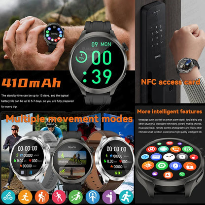 2024 New GPS Sports NFC Fashion Smartwatch Men's 1.85 "AMOLED Screen Heart Rate Blood Pressure Health Smart Watch For Huawei IOS