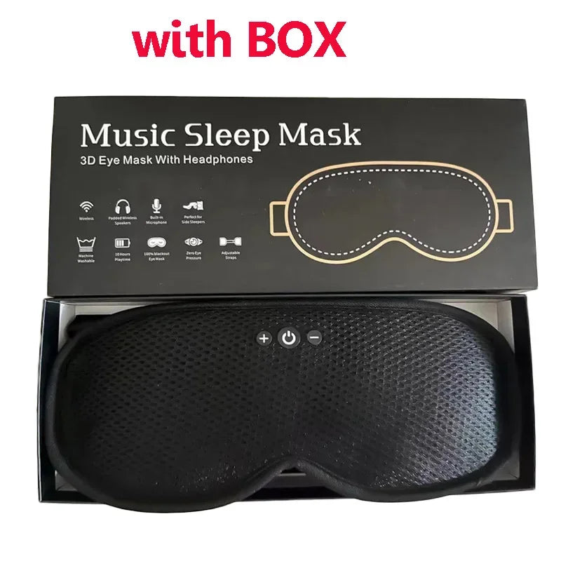 Bluetooth Wireless Sleeping Headphones 3D Blindfold Soft Washable  Music Headset Eyemask Handsfree Call Earphones Adjustable