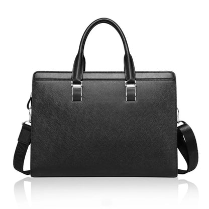 OYIXINGER Men's Leather Business Briefcase Bag Female Casual Handbag Cowhide Computer Bag 14 Inch Laptop Bags Man's Nice Gift