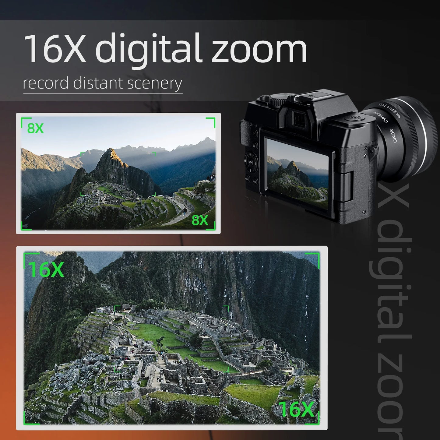 NBD 4K Digital Camera 48MP Vlogging Camera for with 180° Flip Screen 16X Digital Zoom Video Camera Camcorder