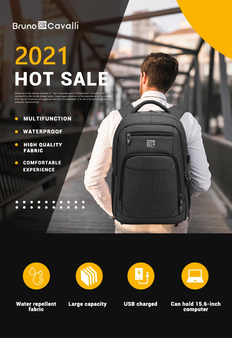 Business Travel Anti Theft Slim Durable 15.6/17 Inch Laptop Backpack with USB Charging Port College School Bag for Women & Men