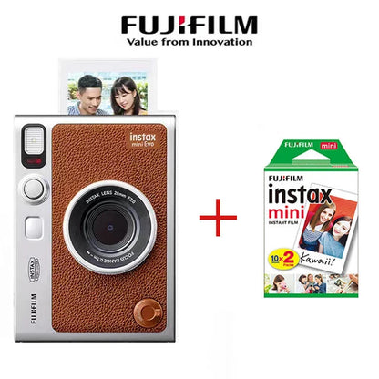 Original Fujifilm Instax Mini Evo Instant Camera Smartphone Photos Printer + (Optional Instax Mini White Film 20 sheets)