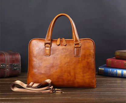 Genuine Leather Men's Handbags Casual Business Men Briefcase Computer Bag European and American Shoulder Messenger Bags Tide