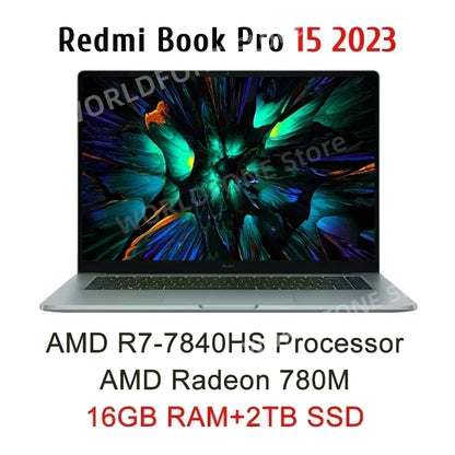 Xiaomi Laptop Redmi Book Pro 15 Ryzen R7-7840HS AMD 780M 16G RAM 512G/1T 15.6Inch 3.2K 120Hz New Mi Notebook