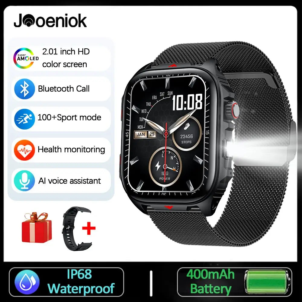 New Sports Smart Watch Men 2.01 Inch Full Touch Screen IP68 Waterproof Multiple Sports Modes Full Health Monitoring Smartwatches