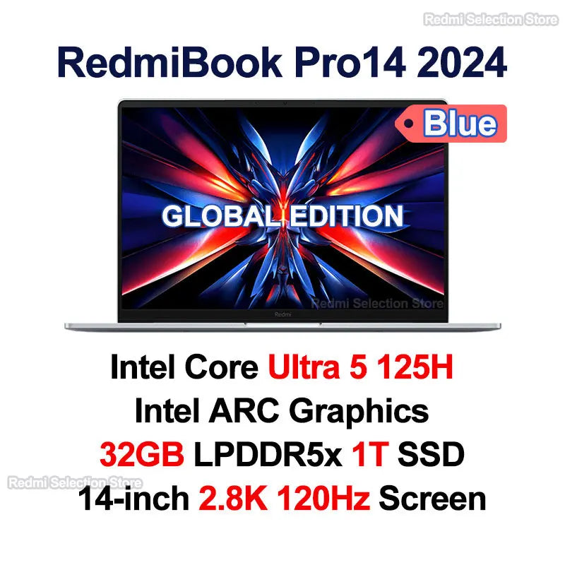 Xiaomi RedmiBook Pro 14-inch Notebook 2024 Core Ultra DDR5 1T SSD 2.8K 120hz Screen ARC Graphics 32GB