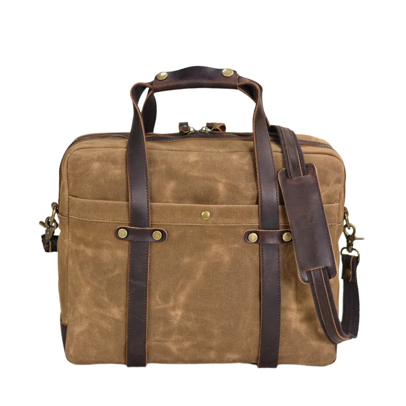 retro oil waxed canvas briefcase bag 15.6 inch computer