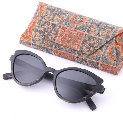 Fashion Cat Eye Wood Sunglasses For Women Men Polarized UV400 Brand Designer Sun Glasses with Bohemian Case