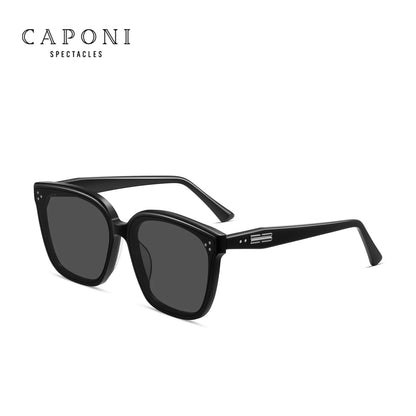 CAPONI HD Polarized Men Sunglasses Outdoor High Quality Acetate Driver Sun Glasses UV400 Protect Outdoor Square Shade CP23009