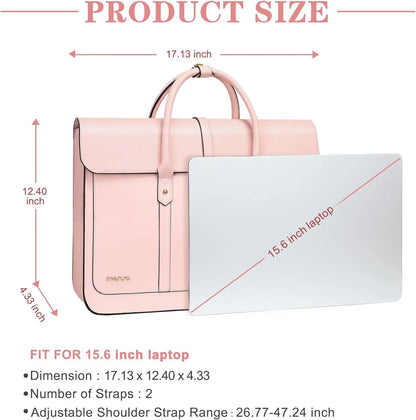 Laptop Bag Briefcase 15 16 inch PU Leather Shoulder Bag Convertible Backpack Women's Messenger Bag Casual Work Travel Handbag