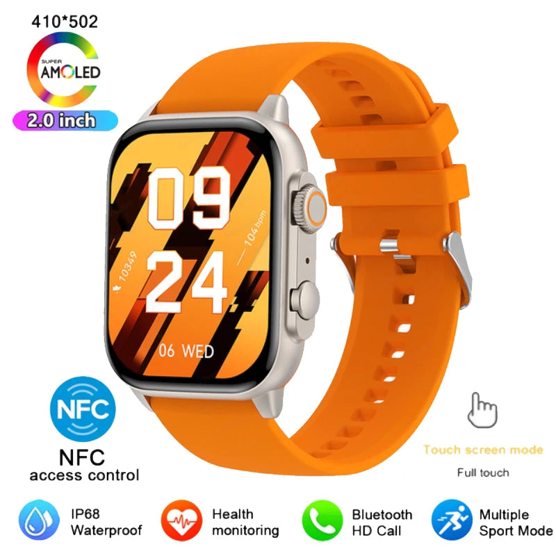 NEW HK9 Pro MAX Smart Watch 9 Mens Women AMOLED HD Screen Heart Rate Blood Pressure NFC Bluetooth Call Smartwatch For Sport 2024