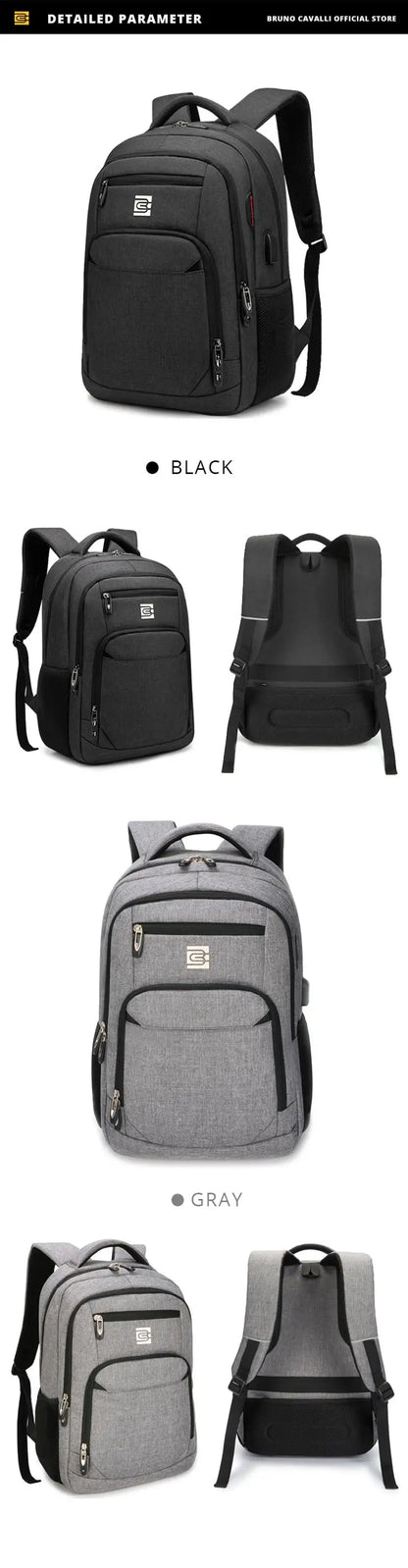 Business Travel Anti Theft Slim Durable 15.6/17 Inch Laptop Backpack with USB Charging Port College School Bag for Women & Men