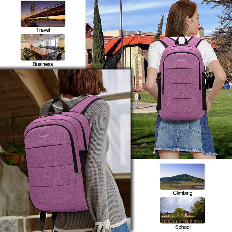 Fashionable Multi Pocket Neutral Backpack, Waterproof, Anti-theft, 14 Inch Computer Backpack, USB And Headphone Reserved Ports