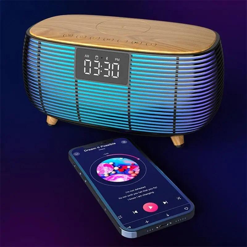 HM-2312 karaoke wireless Bluetooth speaker with ambient light 15W wireless fast charging subwoofer stereo portable speaker