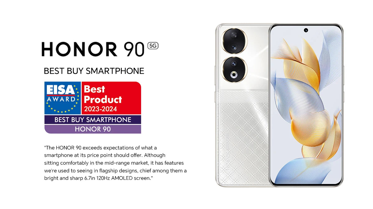 HONOR 90 5G 8GB 256GB 12GB 512GB 6.7” Amoled Screen, 200MP Triple Camera, Fast Charge, Android Smartphone