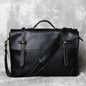 Retro Leather Men's Handbag Top Layer Cowhide Briefcase Crazy Horse Leather Messenger Shoulder Large Capacity Computer Bag NZPJ